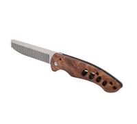 Huairdum Peine para Barba Plegable, Peine para Bigote de Acero Inoxidable, de Bolsillo con Bloqueo con de Madera para Hombres, Aseo de Viaje (de barba plegable)