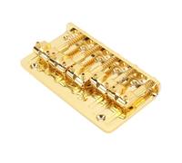 Huairdum Puente de bajo de 5 Cuerdas, Base Fundida Resistente con Silletas de Zinc Ajustables, para Reemplazo de bajo Eléctrico de 5 Cuerdas (GOLD)