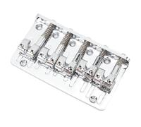 Huairdum Puente de bajo de 5 Cuerdas, Base Fundida Resistente con Silletas de Zinc Ajustables, para Reemplazo de bajo Eléctrico de 5 Cuerdas (SILVER)