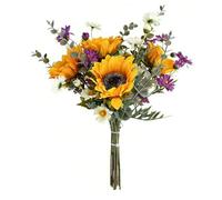 Huairdum Ramo de Flores Artificiales, Arreglos Florales de Seda, sin Agua, Nunca Se Marchita con Colores Brillantes y Flores Completas, Ideal para Bodas, Ramos de Novia, Decoración de Mesa del Hogar