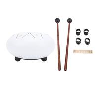 Huairdum Tambor de Lengua de 8 Notas, Tambor de Gota de Lluvia para Meditación, Yoga, Educación Musical, de Construcción de Acero Inoxidable con Bolsa de Transporte de Tabla de Notación (WHITE)
