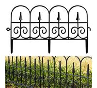 Huairdum Valla de Jardín de PVC, Juego de 6, Diseño Versátil para Uso en Exteriores en Jardines, Patios o Césped, Barrera para Animales, Protege Plantas, Flores y Verduras (BLACK)