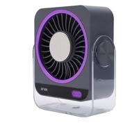 Huairdum Ventiladores de Escritorio Recargables, 199 Velocidades Ajustables USB 3600 MAh Motor sin Escobillas Ventilador de Escritorio Silencioso con Pantalla LED y Turbina de 7 Aspas, Ventilador de