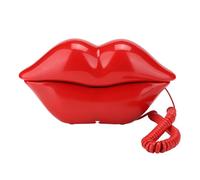 Huairdum WX 3061 Teléfono Multifuncional con Forma de Labio, Teléfono de Escritorio de Sonido Claro, de Moda para Decoración del Hogar, Ideal para Vacaciones, Cumpleaños y Día de San Valentín (Rojo)