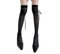 HUAJINGKEJI 1 par de medias altas hasta el muslo, medias de ballet, medias altas por encima de la rodilla, calcetines gruesos y antideslizantes, Negro, XXS-3XL