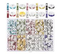 HUAJINGKEJI 600/720/900 cuentas espaciadoras brillantes de 8 mm, cuentas espaciadoras redondas de diamantes de imitación para pulseras, llaveros