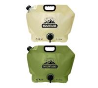 HUAJINGKEJI Bolsa de agua ligera de 8 L, materiales de grado alimenticio con asa para llevar grifo, boquilla para camping, viajes, bocas anchas, bolsas de agua plegables