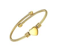 HUAJINGKEJI Cable de acero inoxidable con diseño de corazón, joyería de aleación elegante para mujer, cadena ajustable de moda para uso diario, cable de corazón de aleación, talla única, como se