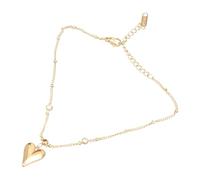 HUAJINGKEJI Cadena de pie de cristal de corazón dorado, joyería de tobillo dorada adornada con cristal de corazón para uso diario, cadena de pie resistente
