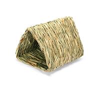 HUAJINGKEJI Casa de césped para tejer a mano natural, cama de juego, plegable, túnel escondite, juguete para hámsteres, cabañas de hierba para cobayas, cabañas de hierba para pájaros, cabañas de