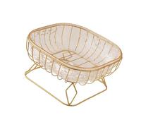 HUAJINGKEJI Cuenco decorativo dorado para frutas y aperitivos para mesa de café, PET transparente y marco de hierro, diseño elegante, cuenco dorado