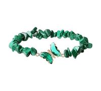 HUAJINGKEJI Cuentas de piedra natural hechas a mano con cristales de mariposa de longitud ajustable para cumpleaños, aniversarios, día de San Valentín, cristales naturales para aliviar el estrés