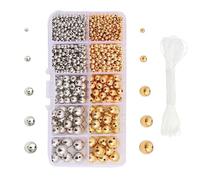 HUAJINGKEJI Cuentas espaciadoras redondas doradas y plateadas de resina, cuentas de joyería, cuentas de letras para proyectos de manualidades hechos a mano