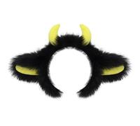 HUAJINGKEJI Diadema de cuerno de diablo peludo, suministros para fiesta de Halloween, diadema peluda con diseño ligero, adornos para el pelo de Halloween, práctico clip de pelo de cuerno de felpa