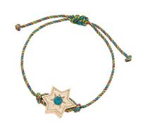 HUAJINGKEJI Elegante cordón trenzado ajustable de cobre con acento de corazón y estrella, estilo casual, formal, joyería con acento de cobre, talla única, como se describe