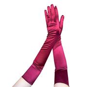 HUAJINGKEJI Guantes de boda, guantes largos para óperas, mujeres, accesorios de disfraz, Vino, Size reference picture