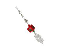 HUAJINGKEJI Joyería de moda, dije de teléfono con cuentas de Navidad, serie navideña, correa de aleación de resina, adecuado para decoración de vacaciones y fiestas, 4x9cm, Resina, aleación