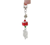 HUAJINGKEJI Joyería de moda, dije de teléfono con cuentas de Navidad, serie navideña, correa de aleación de resina, adecuado para decoración de vacaciones y fiestas, 4x9cm, Resina, aleación