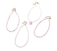 HUAJINGKEJI Juego de 4 collares de perlas de mariposa y corazón para niñas, cadena de clavícula colorida, joyería ligera, para niños, amistad, juego de collar para niñas