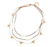 HUAJINGKEJI Juego de collar multicapa con cuentas de concha, cadena ajustable para el cuello, ligero, versátil, regalo de joyería, accesorio multiusos con cuentas