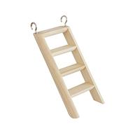 HUAJINGKEJI Juguete de escalera de madera natural con ganchos, puente de escalada para hurones, chinchillas, conejos pequeños, fácil conexión a jaula de alambre, puente de madera para hámster