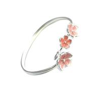 HUAJINGKEJI Pulsera contemporánea de flor de melocotón, joyería de moda de 10 g, diseño ligero con ajuste ajustable para mujer, pulsera de inspiración retro con flor de melocotón