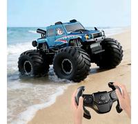 HUAJUN Coche Teledirigido Anfibio para Niños, 2.4GHz 4WD 360° Rotación Impermeable Monster Truck, Todo Terreno Off Road RC Coche