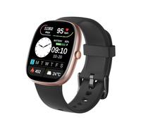HUAKUA Reloj Inteligente Hombre Mujer, Smartwatch Llamada Bluetooth,Pulsómetro,Monitor de Sueño,Whatsapp Notificación, 113+ Deportivos Modos,Impermeable IP68 Pulsera de Actividad (Oro Negro)
