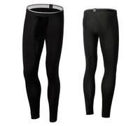 Huakunda Calzoncillos largos para hombre, leggings para correr, transpirables, calzoncillos funcionales, mallas de doble bolsa, ropa interior de elefante, Negro , M