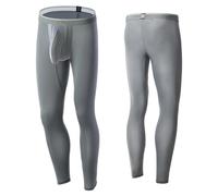Huakunda Calzoncillos largos para hombre, leggings para correr, transpirables, calzoncillos funcionales, mallas de doble bolsa, ropa interior de elefante, gris, M