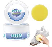 Hualabo Multi-Functional Cleaning and Stain Removal Cream,White Shoe Cleaning Cream with Sponge,Solid Paste Whitening and Yellowing Maintenance of Shoes (1pcs)
