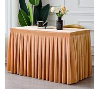 HUALEMEI Cubierta De Mesa Plisada para Fiesta Cumpleaños Mostrar Reunión Exposición Mesa Rectangular,Felpa Color Sólido Simple Falda De Mesa,Mantel De Terciopelo Rectangular Champán 120x60x75cm