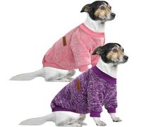HuaLiSiJi 5XL Jersey Perro Pequeño Sudaderas para Perros Jersey Chihuahua Jersey Gato, Es un Tejido Bastante Cómodo, Suave y Cálido para el Animal y Fácil de Poner (5XL,Rosa+Morado)