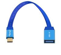 HuaLiSiJi Adaptador USB a Tipo C 3.0 Cable 10Gbps Cable OTG Tipo C Macho a USB Hembra para Teléfono Móvil, Tabletas, Memoria Flash USB (Azul, 0.2 m)
