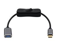 HuaLiSiJi Adaptador USB a Tipo C 3.0 Cable OTG con Interruptor 5Gbps Alta Velocidad USB Hembra a Tipo C Macho Cable para Teléfono Móvil, Tabletas, Memoria Flash USB (0.2 m)