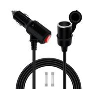 HuaLiSiJi Alargador Cable Mechero con Interruptor 12V 24V Cable Extension Mechero Coche 16AWG 2x1.0mm² Prolongador Cable Mechero con Interruptor a LED, para Automóviles y Motocicletas (3 m)