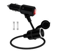 HuaLiSiJi Alargador Cable Mechero con Interruptor 12V 24V Cable Extension Mechero Coche con Interruptor 16AWG 2x1.0mm² Prolongador Cable Mechero con Interruptor a LED, Para Automóviles (0.3 m)