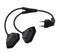 HuaLiSiJi Alargador Enchufe Europeo 2,5A 250V Alargador Enchufe Corto 2 en 1, para Electrodomésticos, Televisores, Computadoras, Lámparas (Negro, 0.5 m)