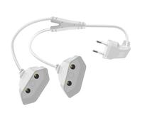 HuaLiSiJi Alargador Enchufe Europeo 2,5A 250V Alargador Enchufe Corto 2 en 1, para Electrodomésticos, Televisores, Computadoras, Lámparas (Blanco, 1 m)