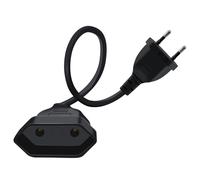 HuaLiSiJi Alargador Enchufe Europeo 2,5A 250V Cable Extension Europeo 2x0.75 mm², para Electrodomésticos, Enchufes de Carga, Televisores, Computadoras, Lámparas (Negro, 0.6m)