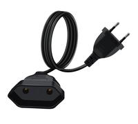 HuaLiSiJi Alargador Enchufe Europeo 2,5A 250V Cable Extension Europeo 2x0.75 mm², para Electrodomésticos, Enchufes de Carga, Televisores, Computadoras, Lámparas (Negro, 1m)