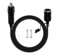 HuaLiSiJi Alargador Enchufe Mechero Coche 12V 24V Alargador Cable Mechero 16AWG 2x1.0mm² Cable Extension Mechero Coche a LED, para Coche, Motocicleta, Barco (3 m)