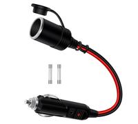HuaLiSiJi Alargador Mechero Coche 12V 24V Alargo Cable Mechero Coche14AWG 15A/20A Cable Extension Mechero Coche con LED, para Coche, Motocicleta, Barco (0.5m)