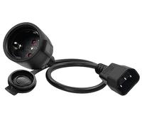 HuaLiSiJi C14 a Europeo Schuko Adaptador IEC 320 C14/Schuko 16A 230V Cable Schuko Hembra a IEC C14 Macho, Adecuado para Uso al Aire Libre o Interiores, El Hogar, La Oficina (0.5m)