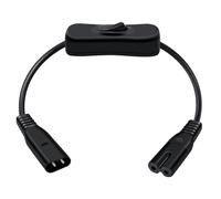 HuaLiSiJi C7 a C8 Interruptor Cable Cabo de Alimentação Extensor IEC C7 C8, 2.5A 250V Cable C7 C8 para TV, Afeitadora, Radio (0.3m)