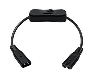 HuaLiSiJi C7 a C8 Interruptor Cable Cabo de Alimentação Extensor IEC C7 C8, 2.5A 250V Cable C7 C8 para TV, Afeitadora, Radio (0.3m)