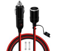 HuaLiSiJi Cable Alargadera Mechero Coche 12V 24V Alargador Conector Mechero 14AWG 15A/20A Cable Extension Mechero Coche con LED, para Coche, Motocicleta, Barco (3m)