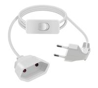 HuaLiSiJi Cable Alargador Euro con Interruptor 2,5A 250V Alargador Enchufe Euro 90° Cable Extension Corto Euro, para Electrodomésticos, Televisores, Computadoras, Lámparas (Blanco, 5m)