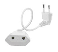 HuaLiSiJi Cable Alargador Europeo 2,5A 250V Alargador Enchufe Europeo 90° Cable Extension Corto Europeo, para Electrodomésticos, Enchufes de Carga, Televisores, Computadoras, Lámparas (Blanco, 1m)