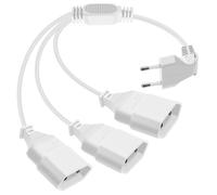 HuaLiSiJi Cable Alargador Europeo 2.5A 250V Cable de Extensión, 3 en 1 Tipo C Euro, Alargador Enchufe Euro 90° Cable para Electrodomésticos, Computadoras, Televisores, Lámparas (Blanco, 0.5 m)